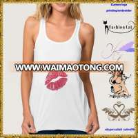 2017 Custom logo plain vests woman white tank top China fashion tank top